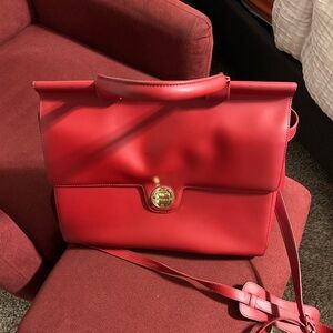 Elegant Red Leather Women's Jemma Laptop Bag